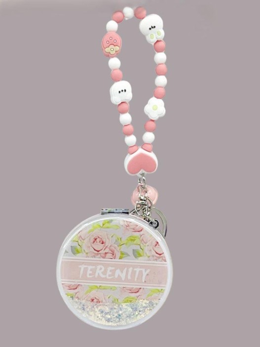 Зеркало-шейкер раскладное с шнурком &quot;Terenity&quot;, розовое, шоу-бокс 12 шт. 