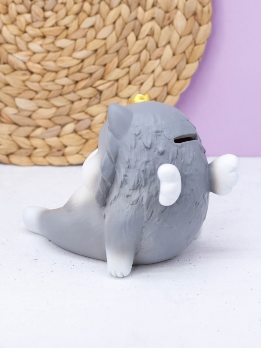 Копилка "King cat", grey (14 см), пластик 