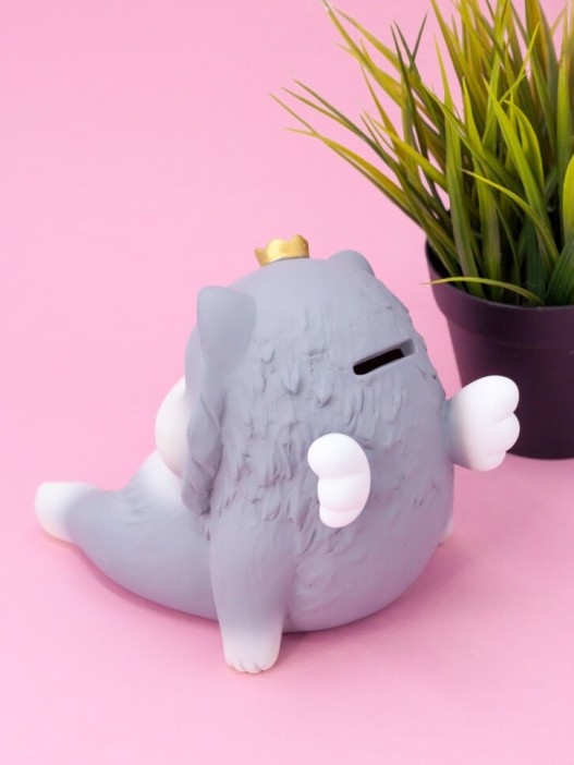 Копилка "King cat", grey (14 см), пластик 