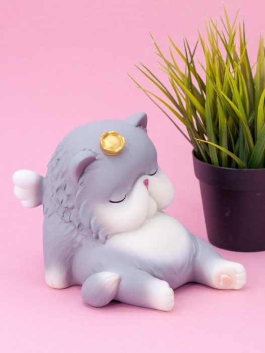 Копилка "King cat", grey (14 см), пластик 