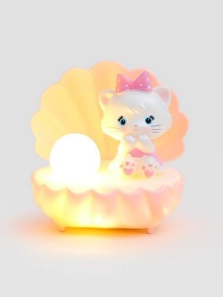 Ночник "Котенок в ракушке", розовый (12 см)