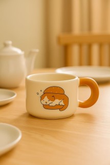 Кружка «Cat loves baking», burger (450 ml)