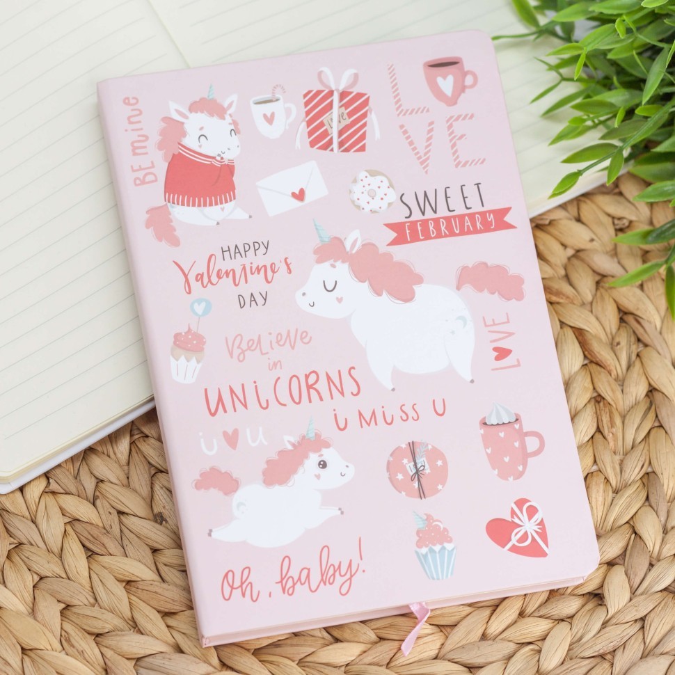 Блокнот (A5) "Chill unicorn", pink (14.5*21)