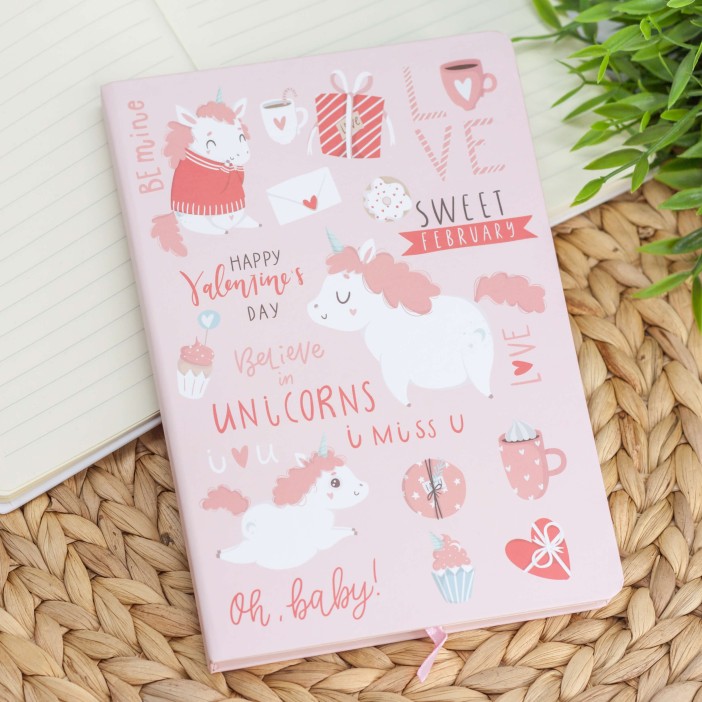 Блокнот (A5) &quot;Chill unicorn&quot;, pink (14.5*21) 