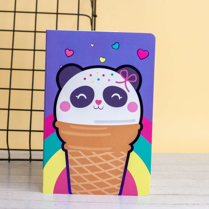 Тетрадь (A5) &quot;Rainbow panda ice-cream&quot; (13.5*20.5) 
