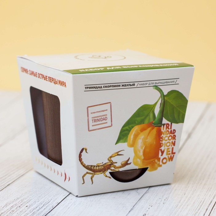 Набор для выращивания "Plant Republic", "Перец острый Тринидад Скорпион Желтый" 