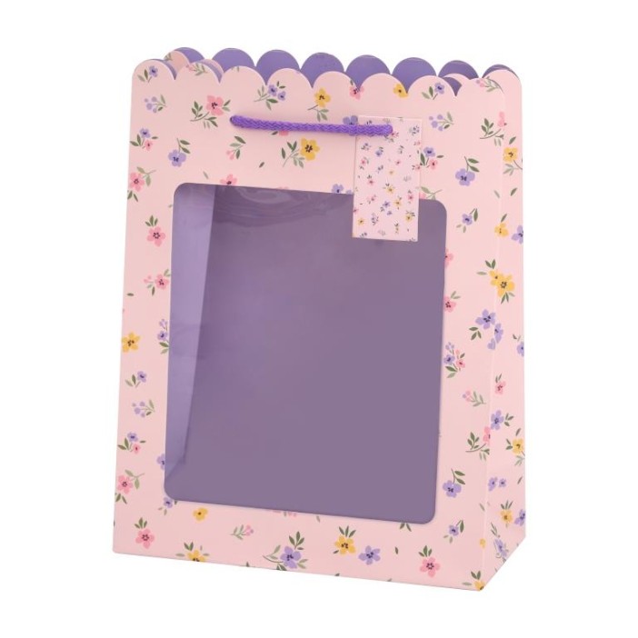 Пакет подарочный «Craft flowers», pink (18*23*10) 