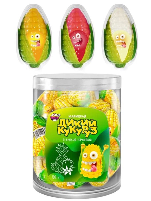 Мармелад «Дикий кукуруз» с жидкой начинкой, 50 шт 