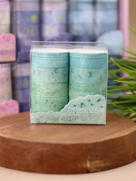 Набор декоративного скотча 10 шт. &quot;Night magic&quot;, green 