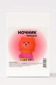 Ночник iLikeGift "Мишка счастливчик", розовый (8*10,5 см)