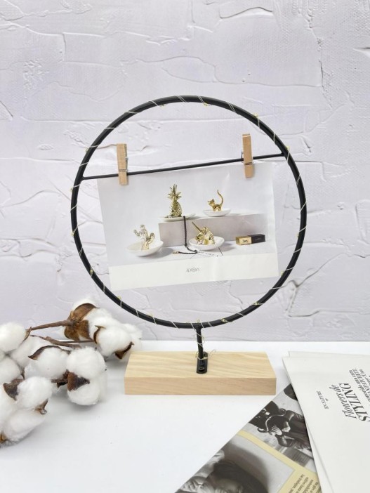 Фоторамка с прищепкой для фото и светодиодами «Circle loft» 