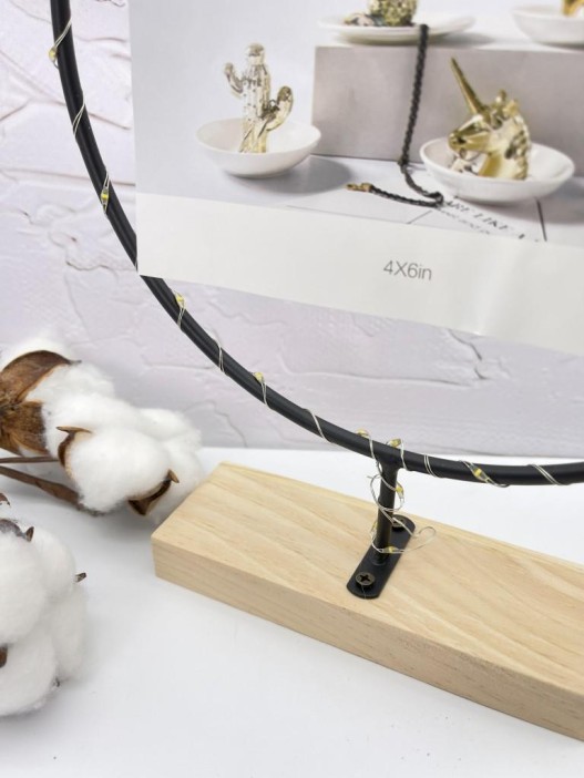 Фоторамка с прищепкой для фото и светодиодами «Circle loft» 