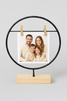 Фоторамка с прищепкой для фото и светодиодами «Circle loft»