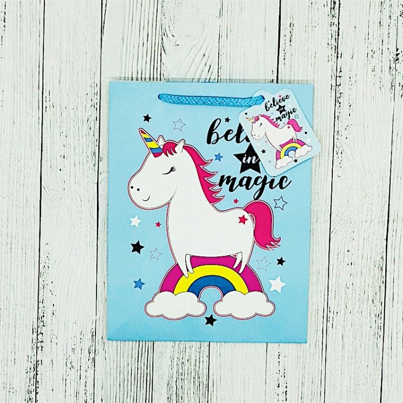 Пакет подарочный &quot;Unicorn believe in magic&quot;,S 