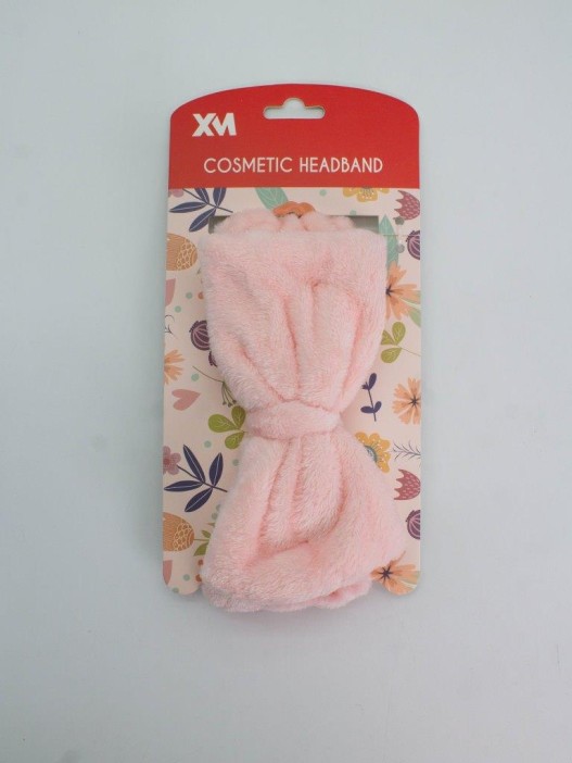 Косметическая повязка для волос "Нежный бантик", розовая 