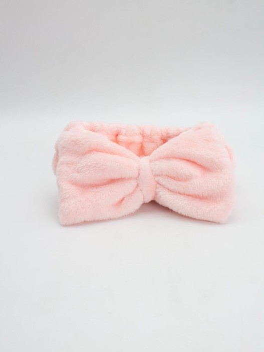 Косметическая повязка для волос "Нежный бантик", розовая 
