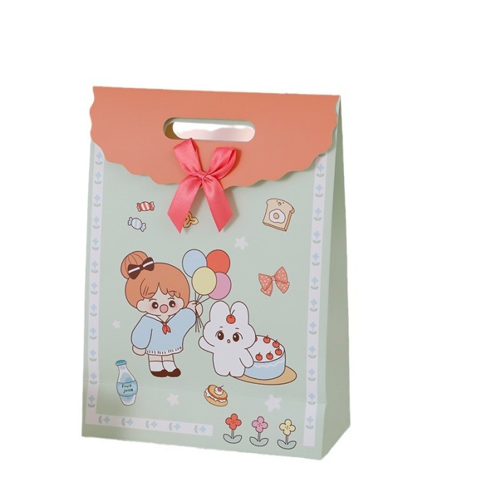 Пакет подарочный (XS) &quot;Anime friends&quot;, green (16.5*12.5*6) 