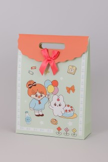 Пакет подарочный (XS) &quot;Anime friends&quot;, green (16.5*12.5*6)