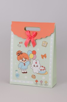 Пакет подарочный (XS) "Anime friends", green (16.5*12.5*6)