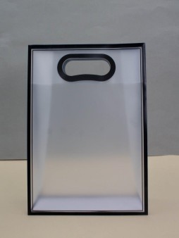 Пакет подарочный (M) "Frame transparent", black (26*18*8)