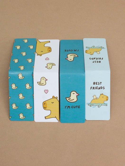 Набор магнитных закладок «Capybara and duck», 4 шт., 35х70 мм 