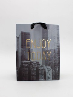 Пакет подарочный «Enjoy to day», black (18*23*10)