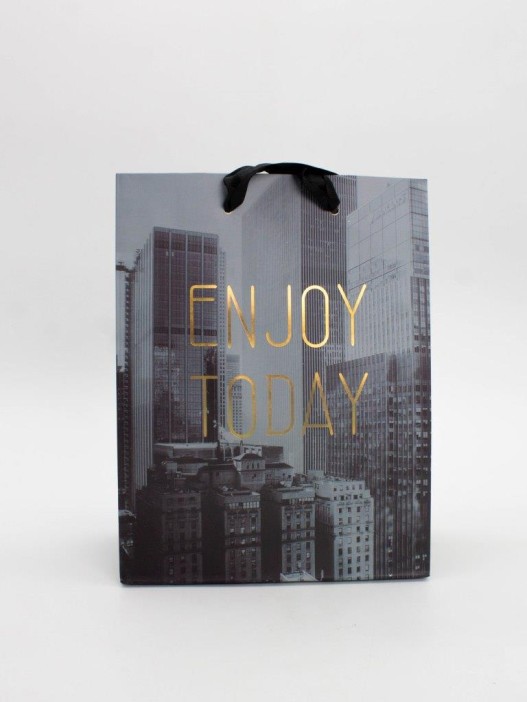 Пакет подарочный «Enjoy to day», black (18*23*10) 
