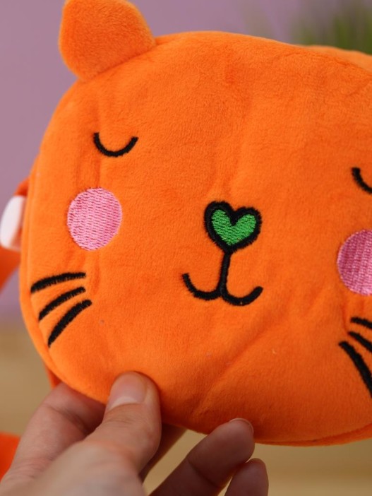 Сумочка плюшевая &quot;Tiger&quot;, orange (15*13 см) 
