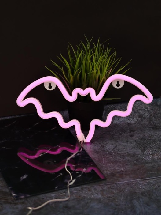 Неоновый подвесной ночник «Bat», USB, розовое свечение (30*15 см) 