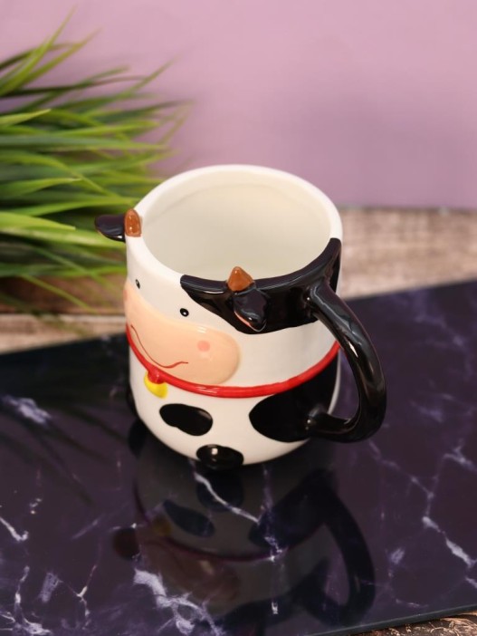 Кружка керамическая iLikeGift «Round cow», black 