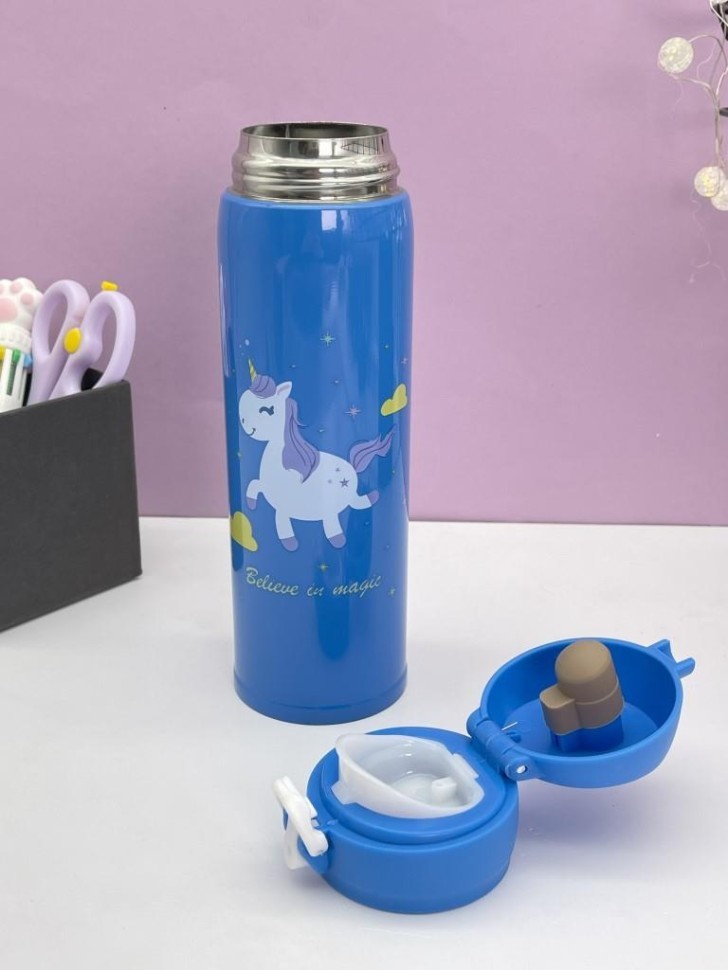 Термос «Lovely unicorn», blue mix (500 ml)
