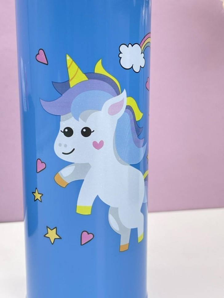 Термос «Lovely unicorn», blue mix (500 ml)