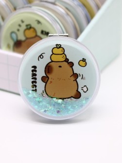 Зеркало шейкер раскладное "Capybara", голубое, 7*7 см
