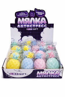 Мялка - антистресс «Ананас», шоу-бокс 12 шт.