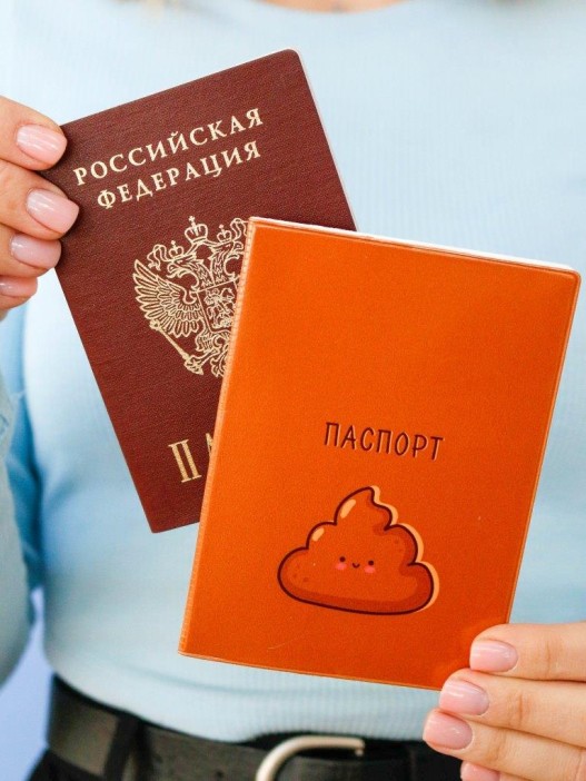 ОБЛОЖКА ДЛЯ ПАСПОРТА «Cute poop», плотность 600 мкм 
