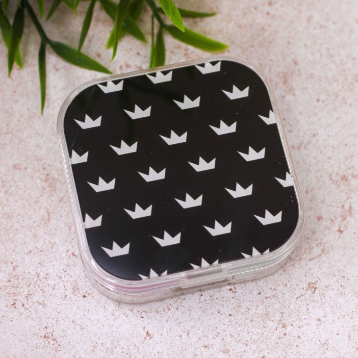 Контейнер для линз "Symbol Crowns", black 