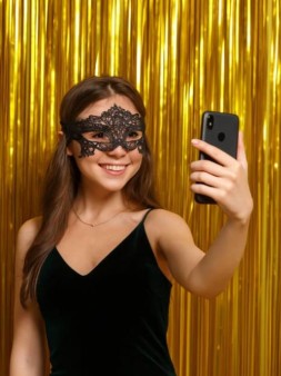 Праздничный занавес, дождик для фотозоны "Rain", golden (100*200 см)