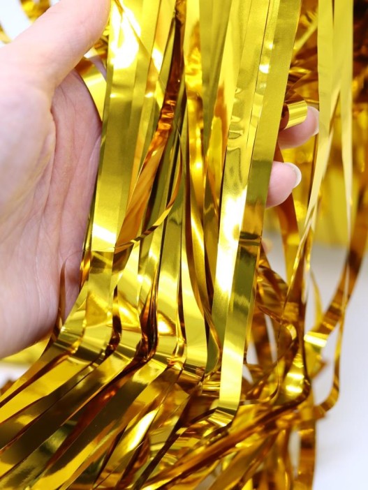 Праздничный занавес, дождик для фотозоны &quot;Rain&quot;, golden (100*200 см) 