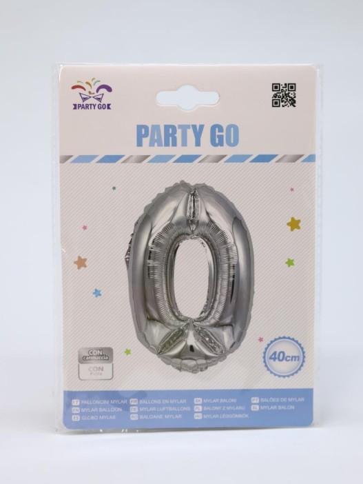 Шар фольгированный &quot;Milestone moments&quot; цифра 0, хром (40 см) 