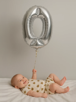 Шар фольгированный "Milestone moments" цифра 0, хром (40 см)