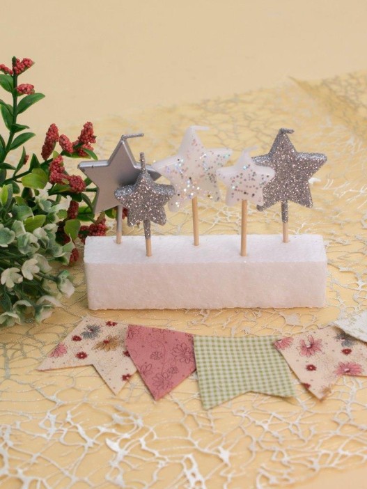 Набор свечей 5 шт. &quot;Silver star&quot; (6,5-7,5 см) 