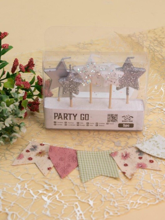 Набор свечей 5 шт. &quot;Silver star&quot; (6,5-7,5 см) 