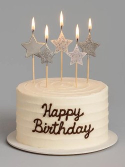 Набор свечей 5 шт. "Silver star" (6,5-7,5 см)