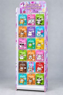 Стойка с крючками "Счастье в мелочах" + пакетик милоты MilotaBOX микс 300 шт.