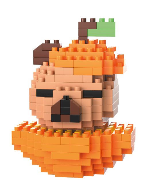 Конструктор "CAPYBARA PUMPKIN" (205 деталей), 7*5*4 см. 