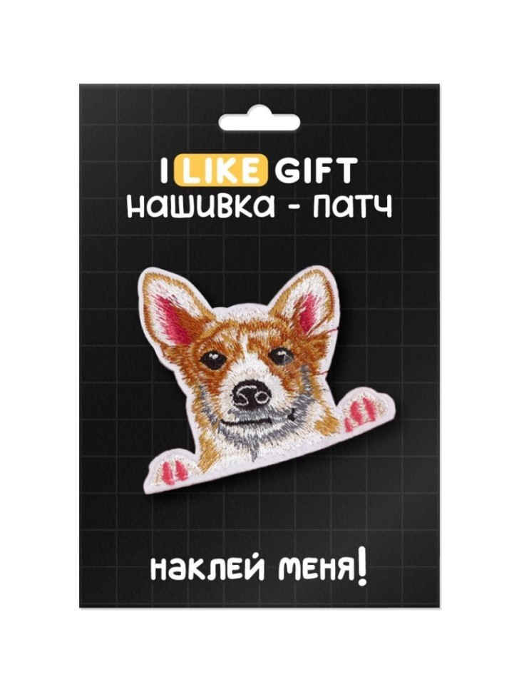Термонашивка для одежды iLikeGift "Взгляд корги" 7,3*8,3 см