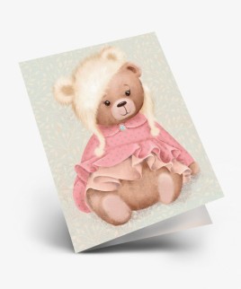 Набор двойных мини открыток 10 шт. &quot;Медвежонок&quot;, 6.5*8см