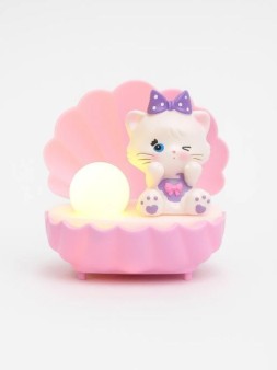 Ночник "Котенок в ракушке", фиолетовый (12 см)