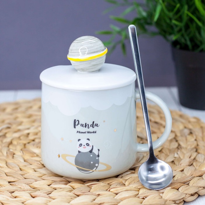 Кружка "Planet panda", gray 
