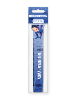 Линейка ECO из дерева iLikeGift "Акула в деле"